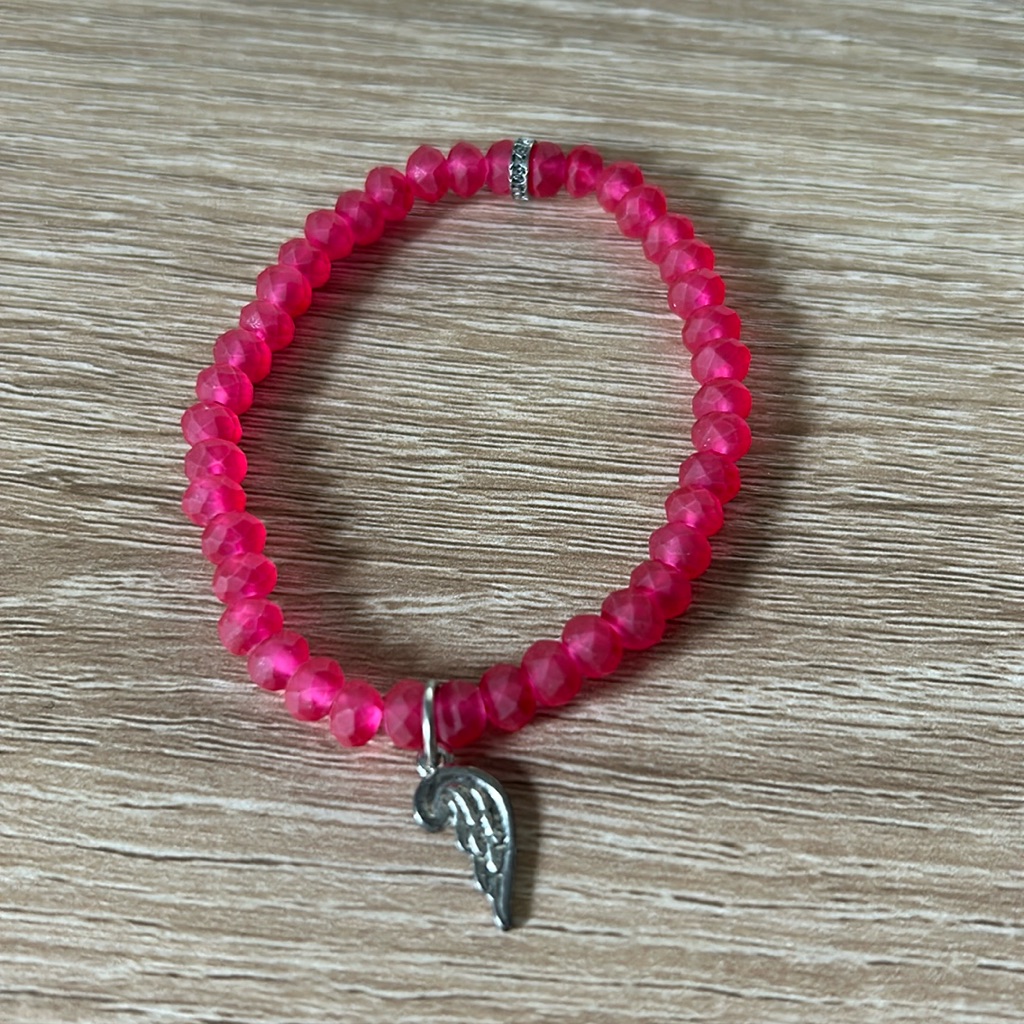 Chavez For Charity Pink Faceted Stretch Bracelet